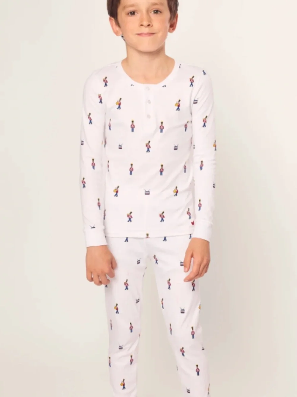 Petite Plume Kid's Pima Snug Fit Pajama Set in Toy Soldier (Size: 4T)